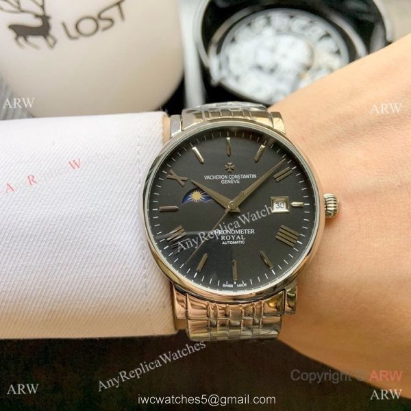 Top Grade Vacheron Constantin Moon phase Watch 2-Tone Rose Gold 40mm 4