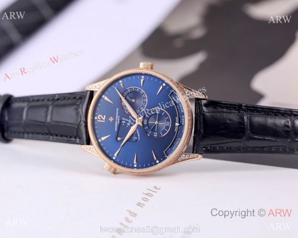 Clone Vacheron Constantin Power Reserve watch SS Diamond Black Dial 4