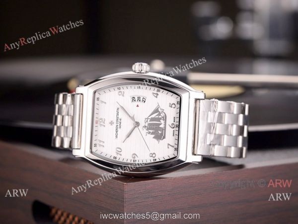 High Quality Vacheron Constantin Malte Stainless Steel Black Dial Watch 4