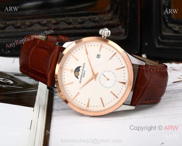 AAA Quality Copy Vacheron Constantin Moonphase Watch SS White Dial 4