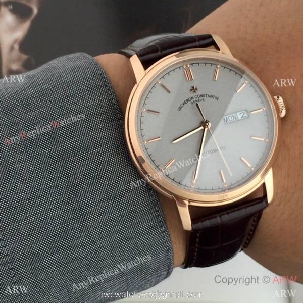 Replica Vacheron Constantin Geneve Day-Date watches Black Dial 39mm 4