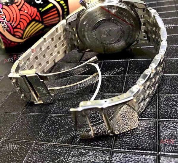 Copy Breitling Navitimer world GMT 45mm Watches Stainless Steel White Face 4