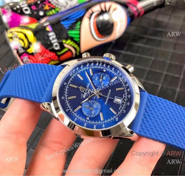 Clone Breitling Transocean Chronograph Watch Stainless Steel White Face 45mm 4