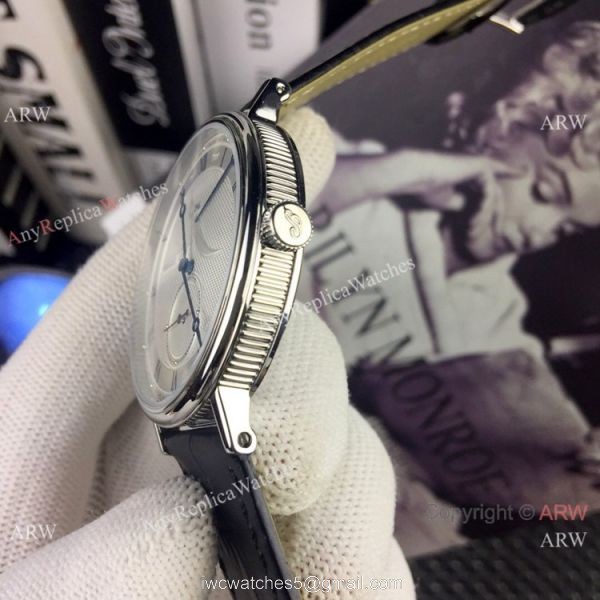 High Quality Copy Breguet Classique Mens Watch SS Black Leather Strap 4