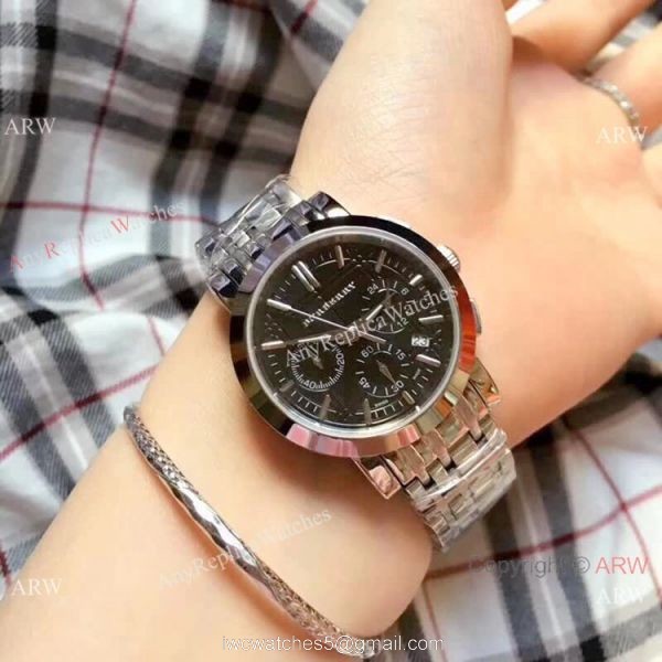 Replica Burberry Chronograph Two Tone Rose Gold Watch Swiss Quality 4