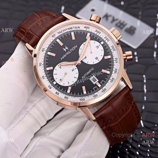 High Quality Copy Hamilton Grand Complications Men Watch SS Black Dial 4