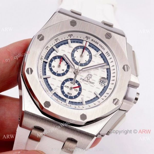 Audemars Piguet Royal Oak Offshore Chronograph SS White Dial 44mm watch Best Copy 4