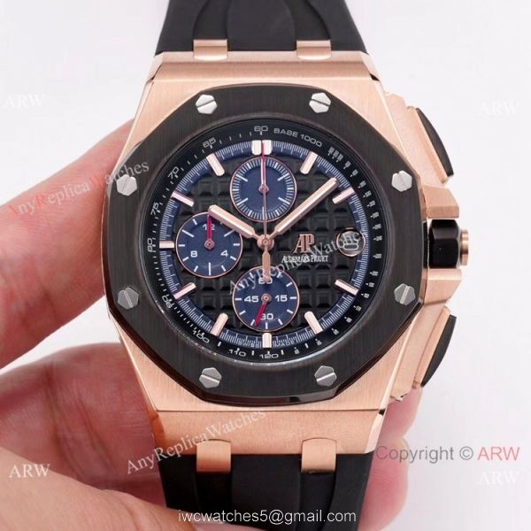 Audemars Piguet Royal Oak offshore Replica Watches SS Blue Sub-dials 4