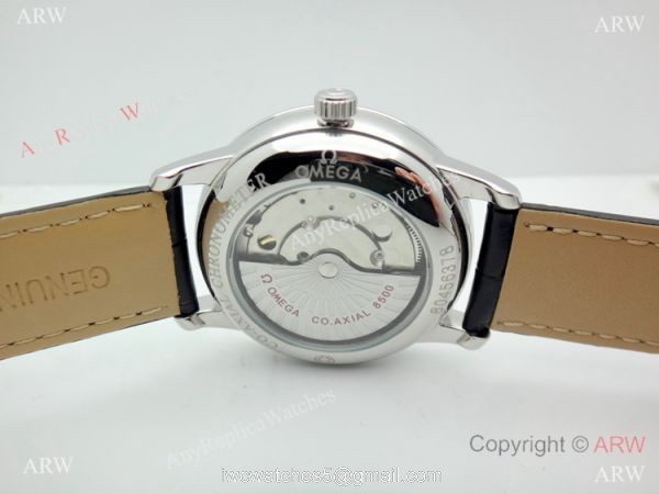 Replica Omega De Ville Moonphase Watch SS Silver Dial 4