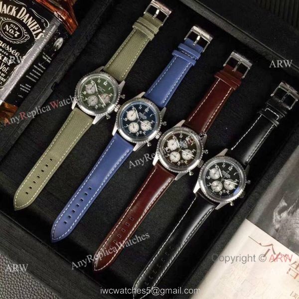 New Copy Breitling Navitimer Chronograph Watches SS Brown Military Strap 4