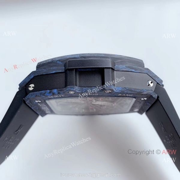 Swiss Replica Hublot Spirit of Big Bang Tourbillon Carbon Blue Watch 2019 New 4