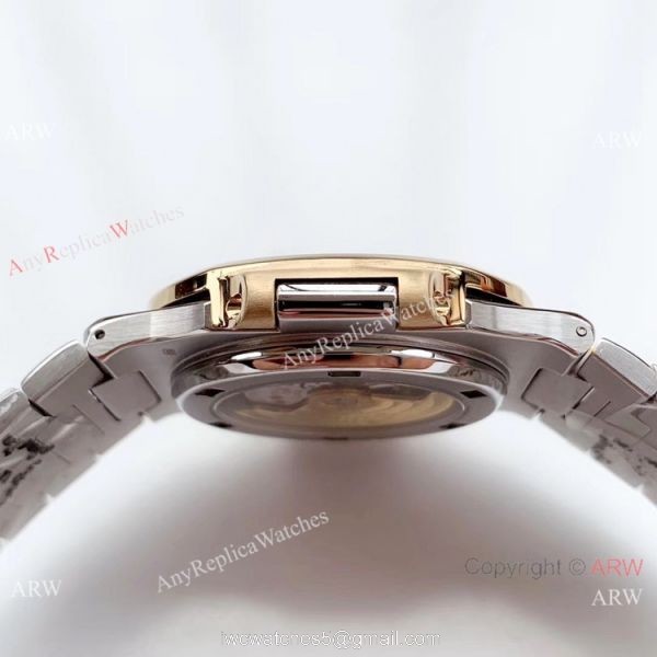 Highest Quality Copy Patek Philippe Nautilus Two Tone Black Watch Swiss Grade 1 4