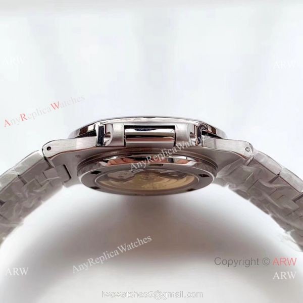Super Replica Patek Philippe Nautilus Stainless steel White Face Watch Swiss Copy 4