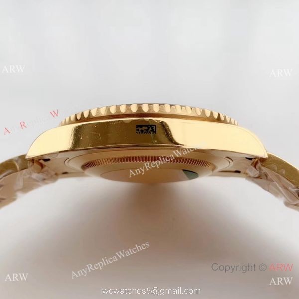 (EW) Replica Rolex GMT Master II Swiss ETA 2836 Yellow Gold Green Dial Watch 4