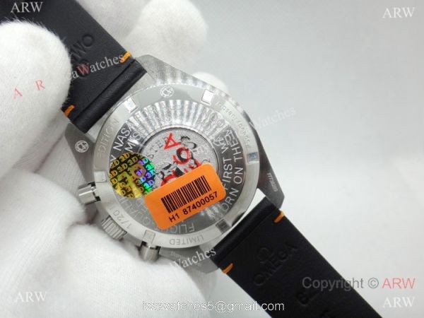 (OM)Swiss Replica Omega Speedmaster Moon SS Black Bezel Watch 4