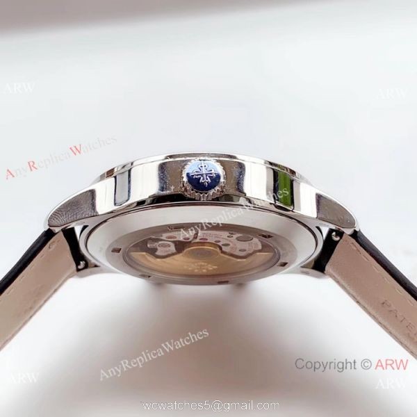 (GR ) New Replica Patek Philippe Calatrava Pilot Travel Time SS Blue Dial Watch 42mm 4