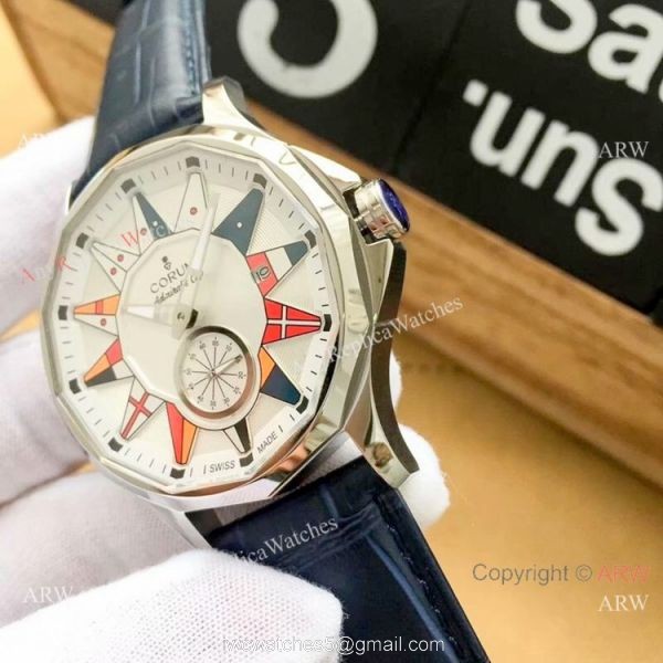 Replica Corum Admirals Cup Legend SS Blue Dial Watch High Quality 4