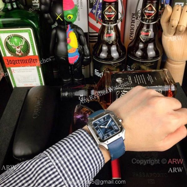 New Cartier Watches 2019 Santos de Cartier Blue Dial Automatic watch 4