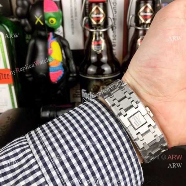 Fake AP Skeleton Royal Oak Stainless Steel 43mm Watch 4