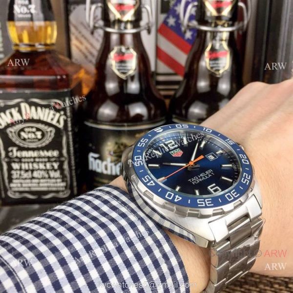 Replica TAG Heuer F1 Formula 1 Calibre 5 Men Watch Stainless Steel Blue Ceramic 4