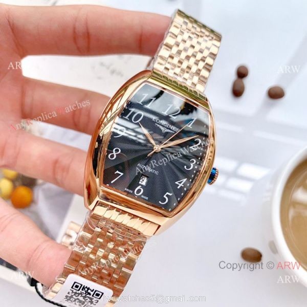 High Quality Longines Quartz Replica Watches Rose Gold Arabic Markers 4