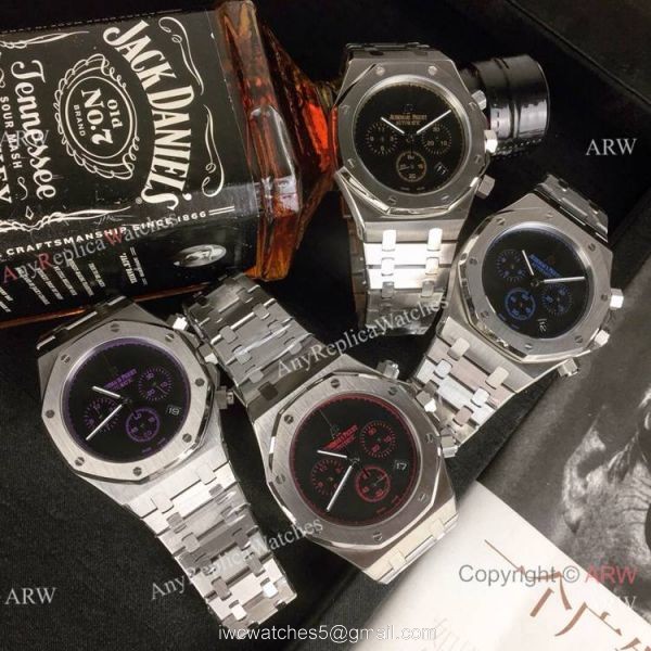 Copy Audemars Piguet Royal Oak Stainless Steel Blue Sub-dials Watch New Style 4