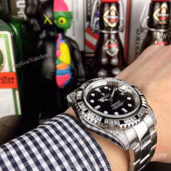 New Copy Rolex Submariner Rainbow Stainless Steel 40mm Watch 4