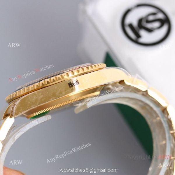 Swiss Grade 1 Replica Rolex GMT Master 2 Rainbow Yellow Gold Watch KSF Eta2836 4
