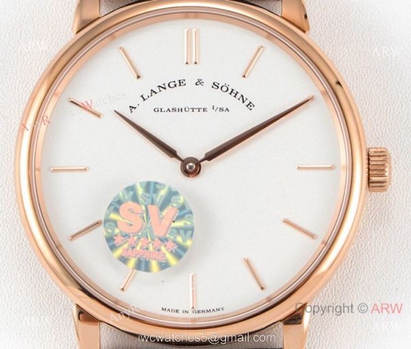 Copy A.Lange Sohne Saxonia Thin Swiss 2892 Watch White Face Rose Gold 4