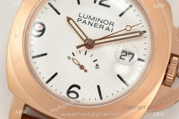 Swiss Grade A Luminor Panerai PAM00028 Power Reserve Copy Watch Rose Gold 4