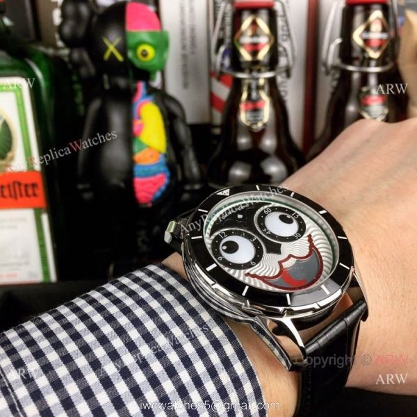 New Copy Konstantin Chaykin Joker Watch Black Bezel Leather Strap 4