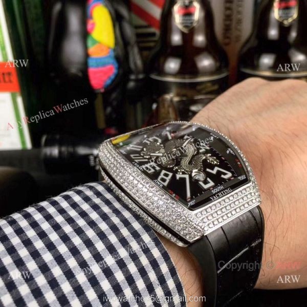 Replica Franck Muller Vanguard limited Edition Dragon King Watch SS Diamond 4