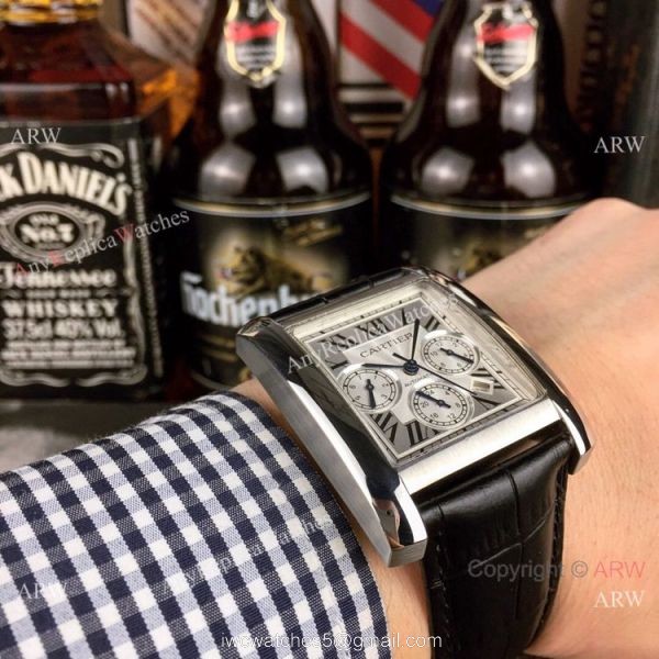 Buy Replica Cartier Tank Francaise watch Diamond Bezel Silver Dial 38mm 4