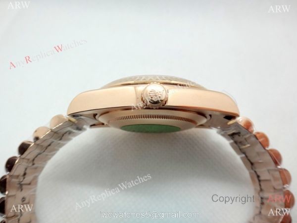 Replica Presidential Rolex Day Date 40mm Rose Gold Black Onyx Dial Watch 4
