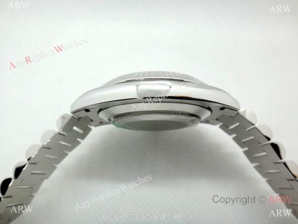 (EW) Replica Rolex DayDate II Stainless Steel Silver Face Watch Swiss ETA3255 4