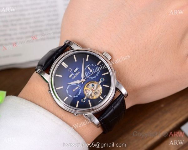 Buy Replica Omega Grand Complications Watches SS Brown Leather Strap 4