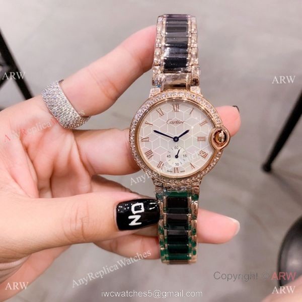 Cartier Ballon Bleu de 36mm Quartz Watch Black Ceramic Silver 4