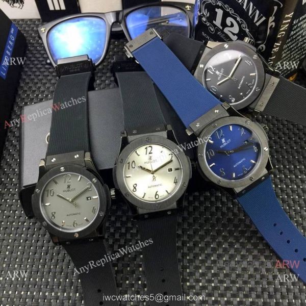 Hublot Classic Fusion Silver Dial Black Rubber Strap Replica ARW Watches 4