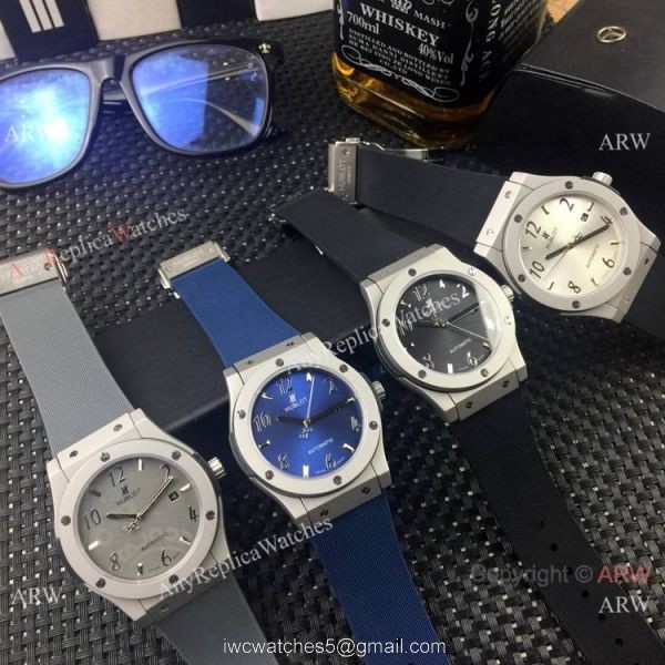 New Replica Hublot Classic Fusion Sand Case Silver Dial Watch 4