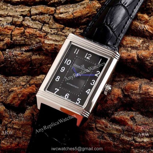 New Copy Jaeger-LeCoultre Reverso Classic 46mm Watch Stainless Steel Black Face 4