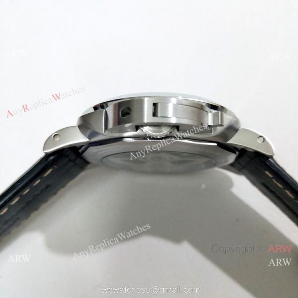 Officine Panerai Luminor GMT PAM320 Copy Watch SS Black Dial 4