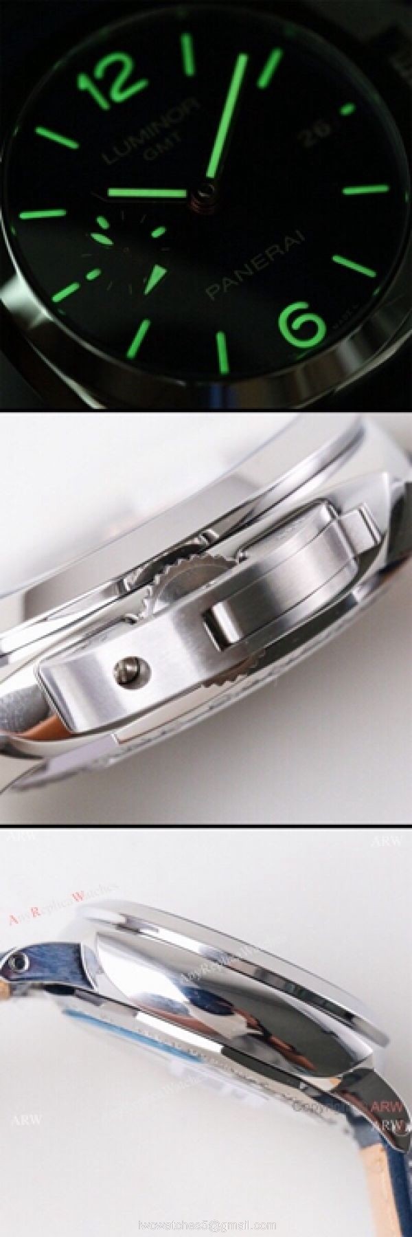 (VS) Copy Panerai Luminor 1950 GMT Blue Dial PAM 688 Watch Swiss Panerai Bracelet 4
