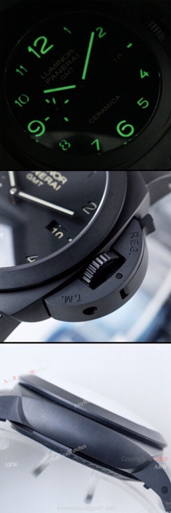 (VS) Swiss Replica Luminor 1950 44 GMT Ceramica Panerai Bracelet PAM438 4