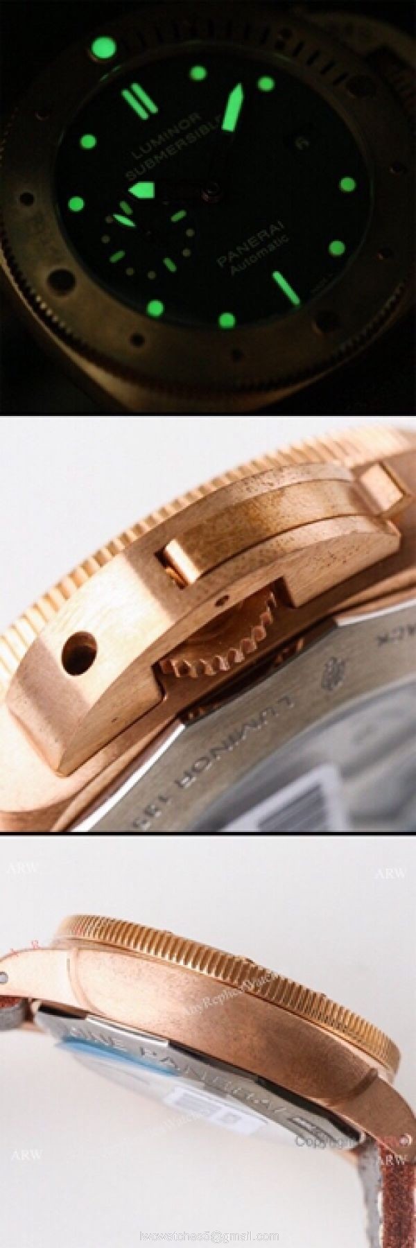 (VS) 1-1 Swiss Copy Panerai Luminor Submersible P9000 Bronzo Watch Pam382 4