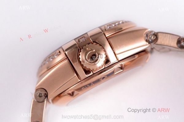 Swiss Replica Omega Constellation Rose Gold Diamond 27mm Watch 2019 New 4