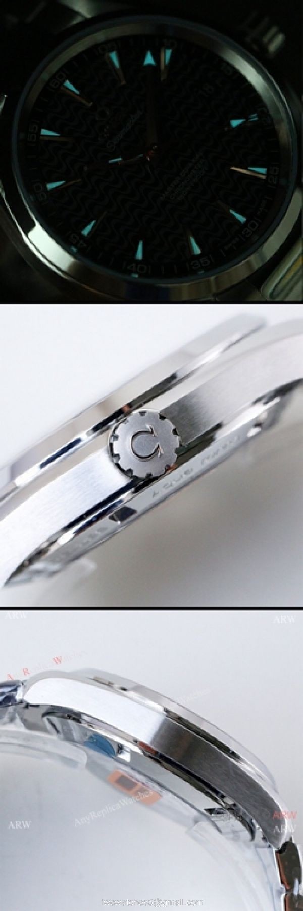 (VS)Best Replica Omega Seamaster Aqua Terra VSF 8500 Watch Stainless Steel Wave Dial 4