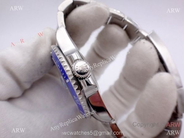 Swiss 3135 Movement Rolex Submariner Blue Ceramic Blue Dial Watch 4