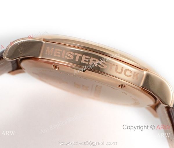 VF Factory Fake Montblanc Star Legacy Moon Rose Gold White Face Watch 4