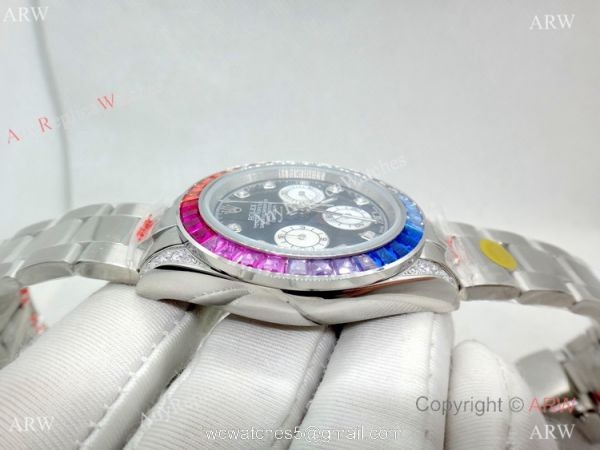 Rolex Daytona Rainbow Replica Watch Stainless Steel Chronograph 40mm 4