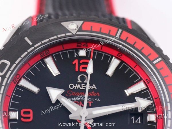 VS Factory Swiss Omega Seamaster Planet Ocean Deep 8906 Watch Black Red 4
